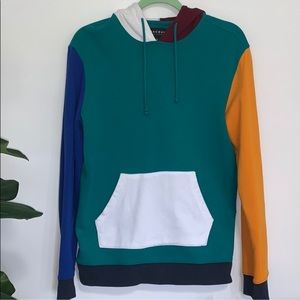 Pacsun Color-block hoodie Sweatshirt.
